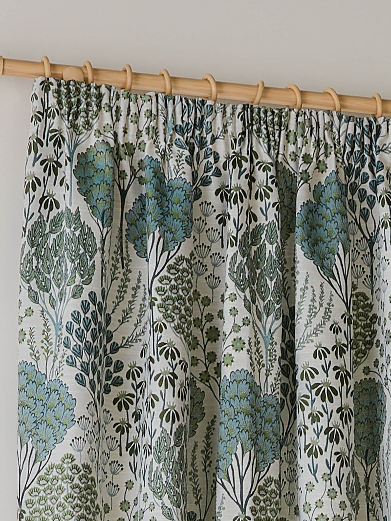Wylder Ophelia floral jacquard pencil pleat curtains - British product