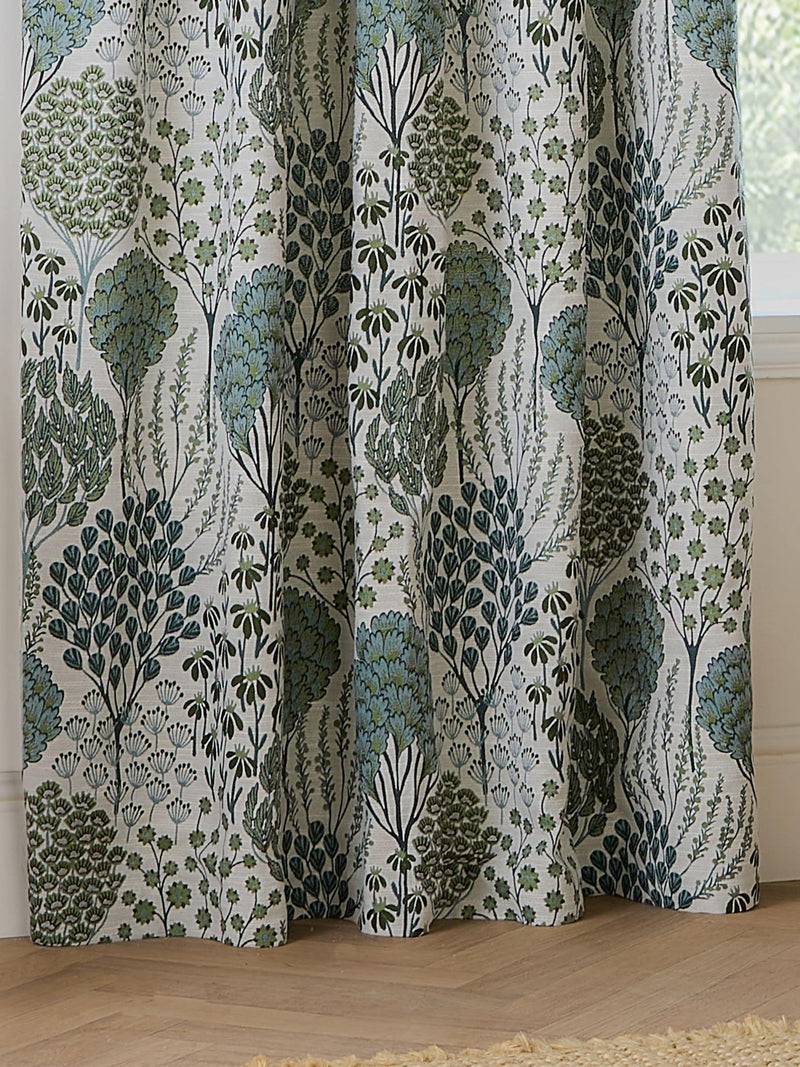 Wylder Ophelia floral jacquard pencil pleat curtains - British product