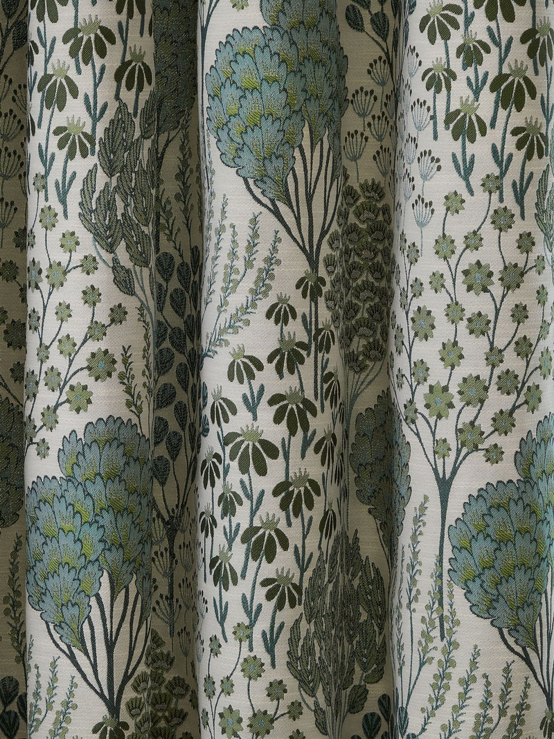 Wylder Ophelia floral jacquard pencil pleat curtains - British product