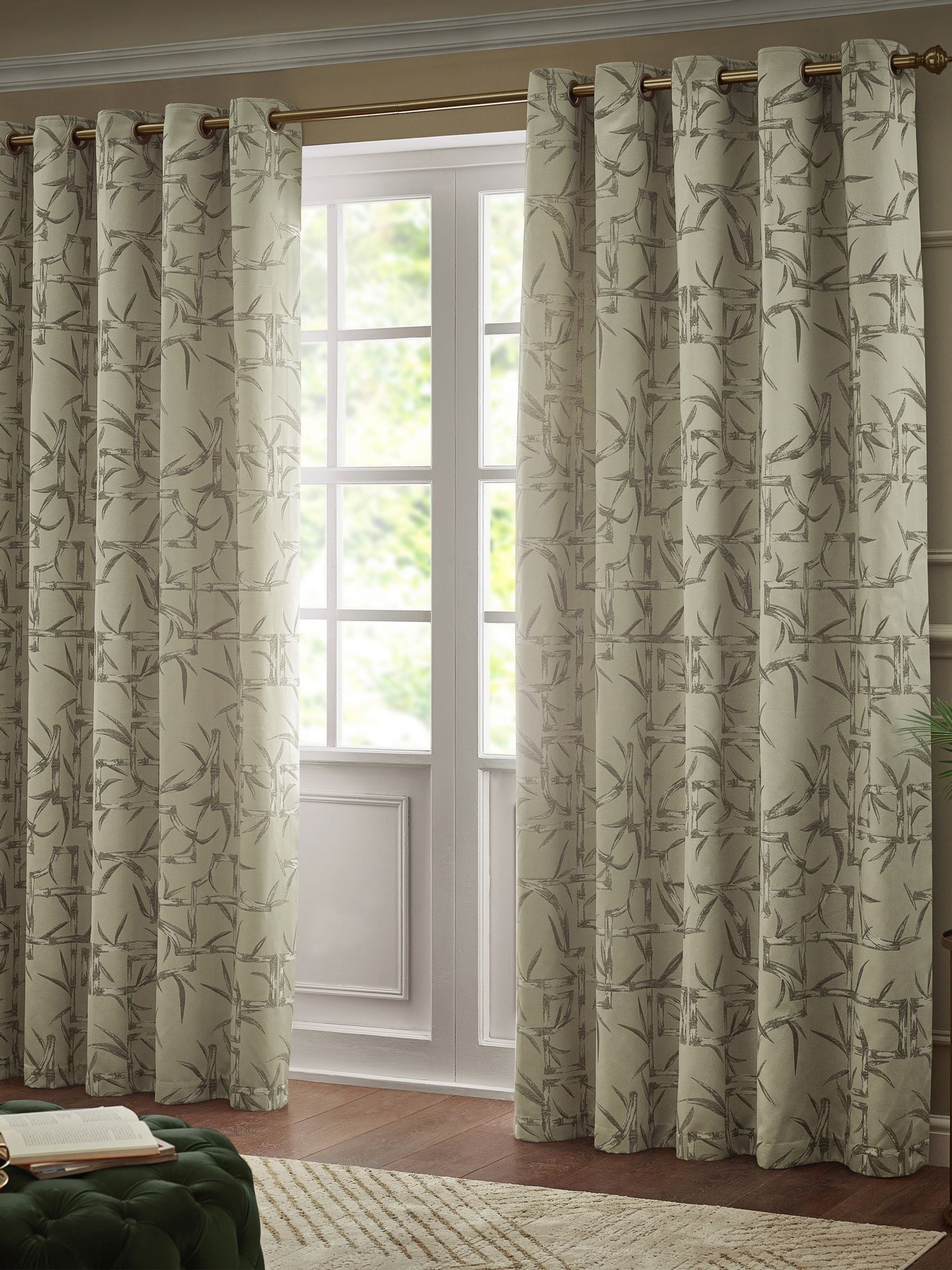 Paoletti bamboo jacquard eyelet curtains, UK version