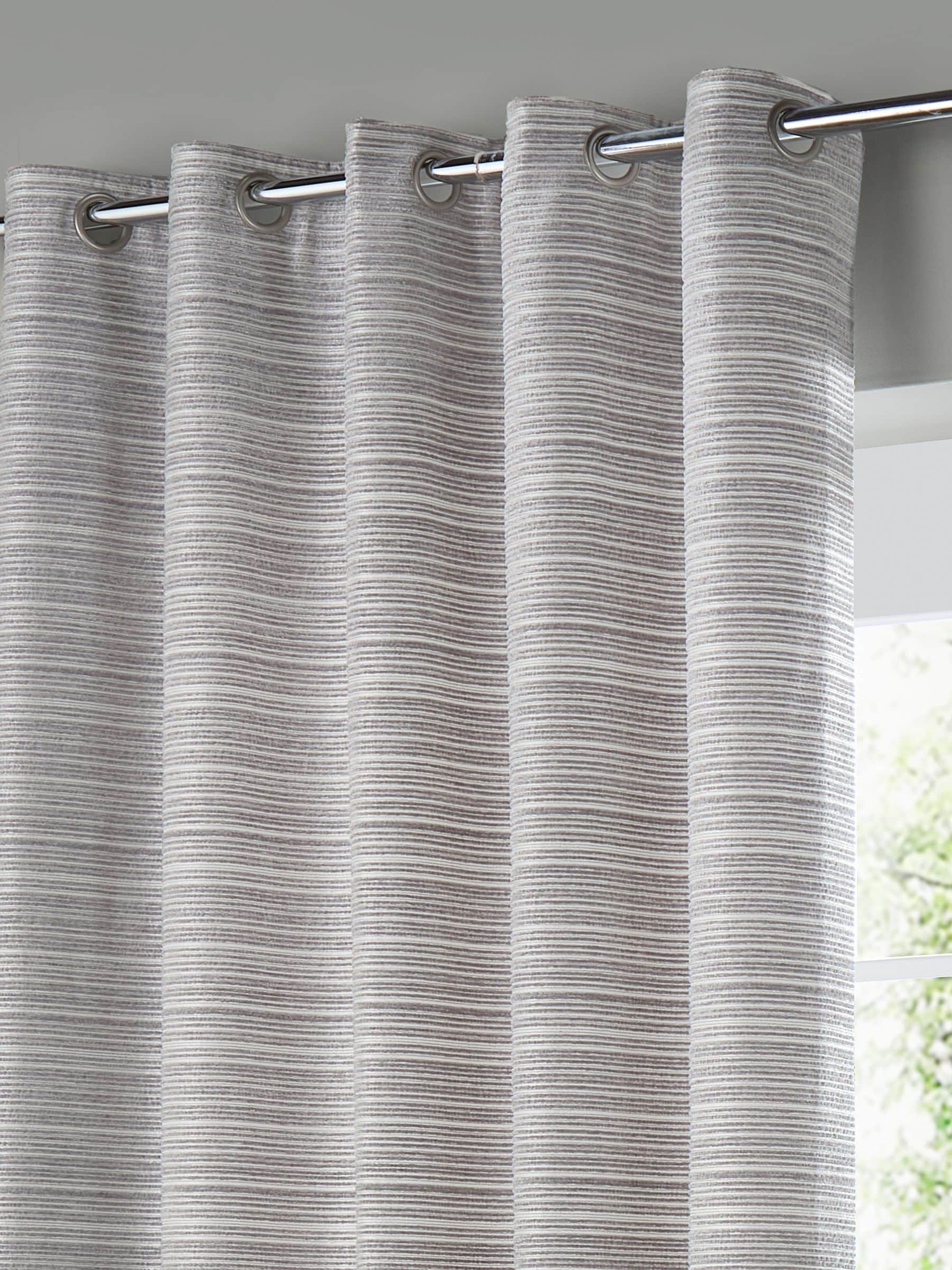Paoletti silver jupiter chenille jacquard eyelet curtains, UK version