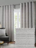 Paoletti silver jupiter chenille jacquard eyelet curtains, UK version