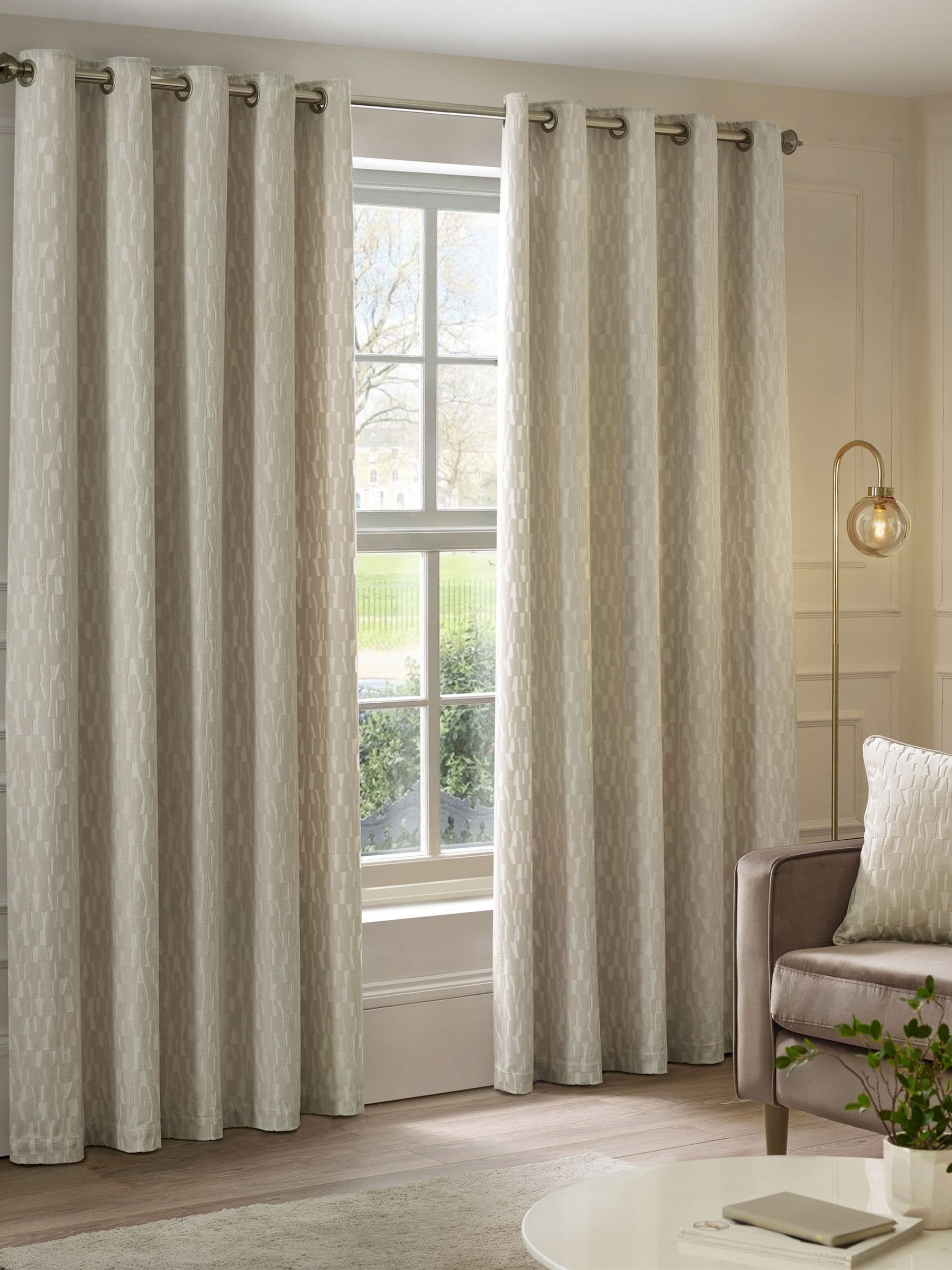 Paoletti Manhattan velvet eyelet curtains, imported from the UK