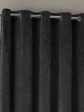 Paoletti Grey Neptune Fully Lined Velvet Eyelet Curtains