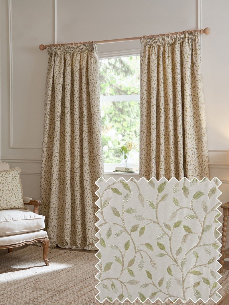 Voyage Maison green cervino floral jacquard curtains 229x183cm (British brand)