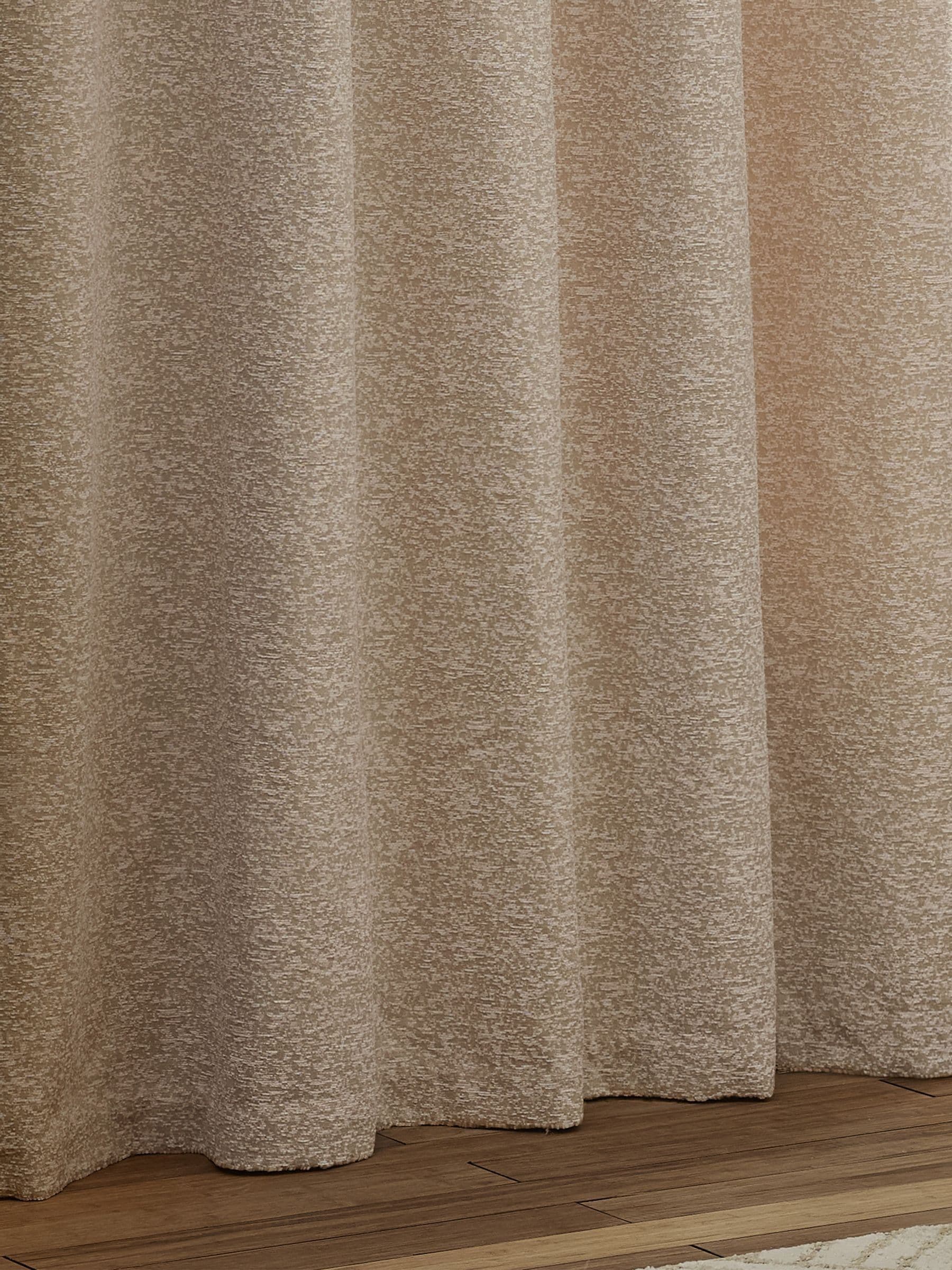 Paoletti Pink Galaxy chenille eyelet curtains, imported from the UK