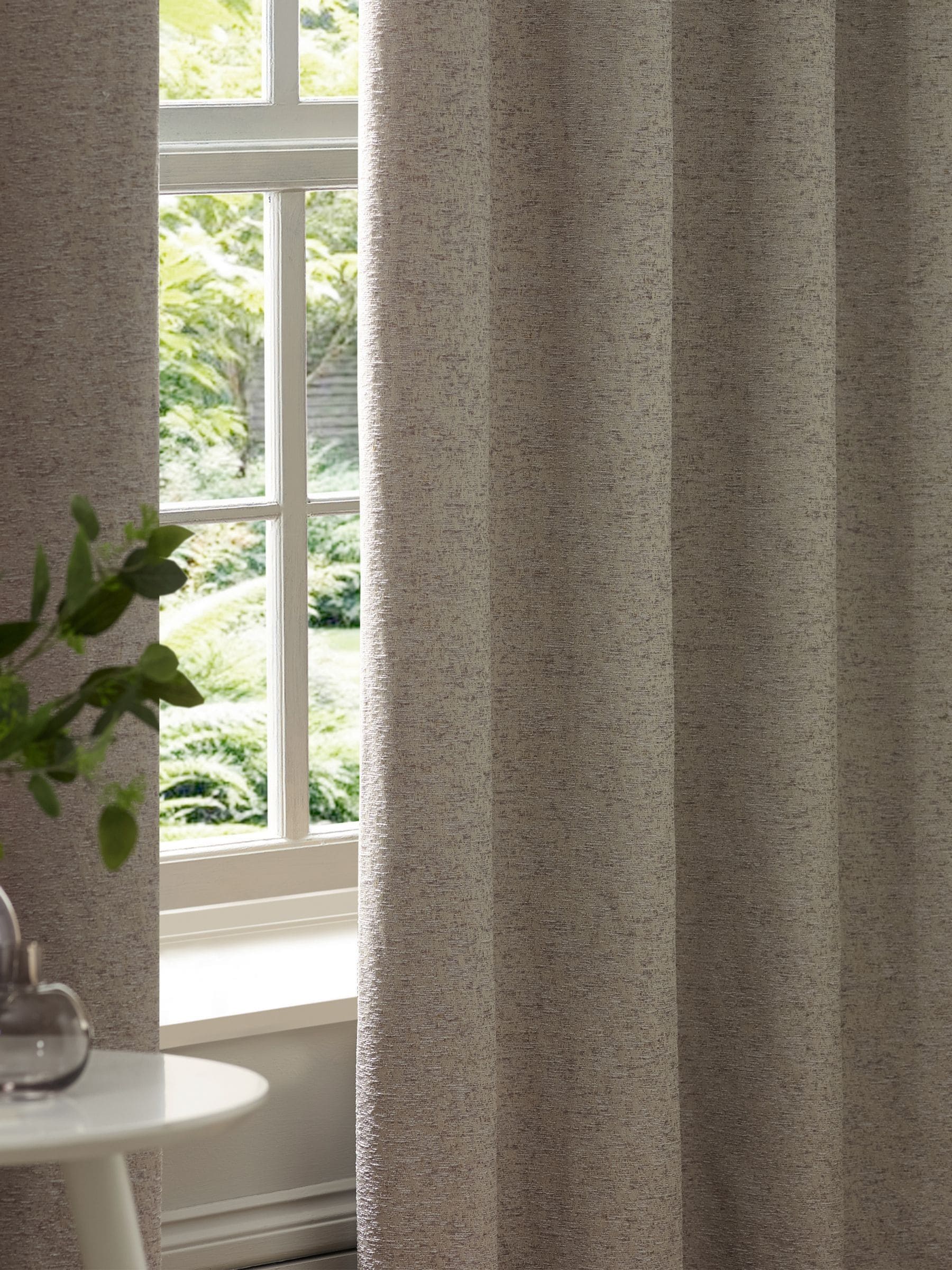 Paoletti Silver Galaxy chenille room darkening curtains, UK version