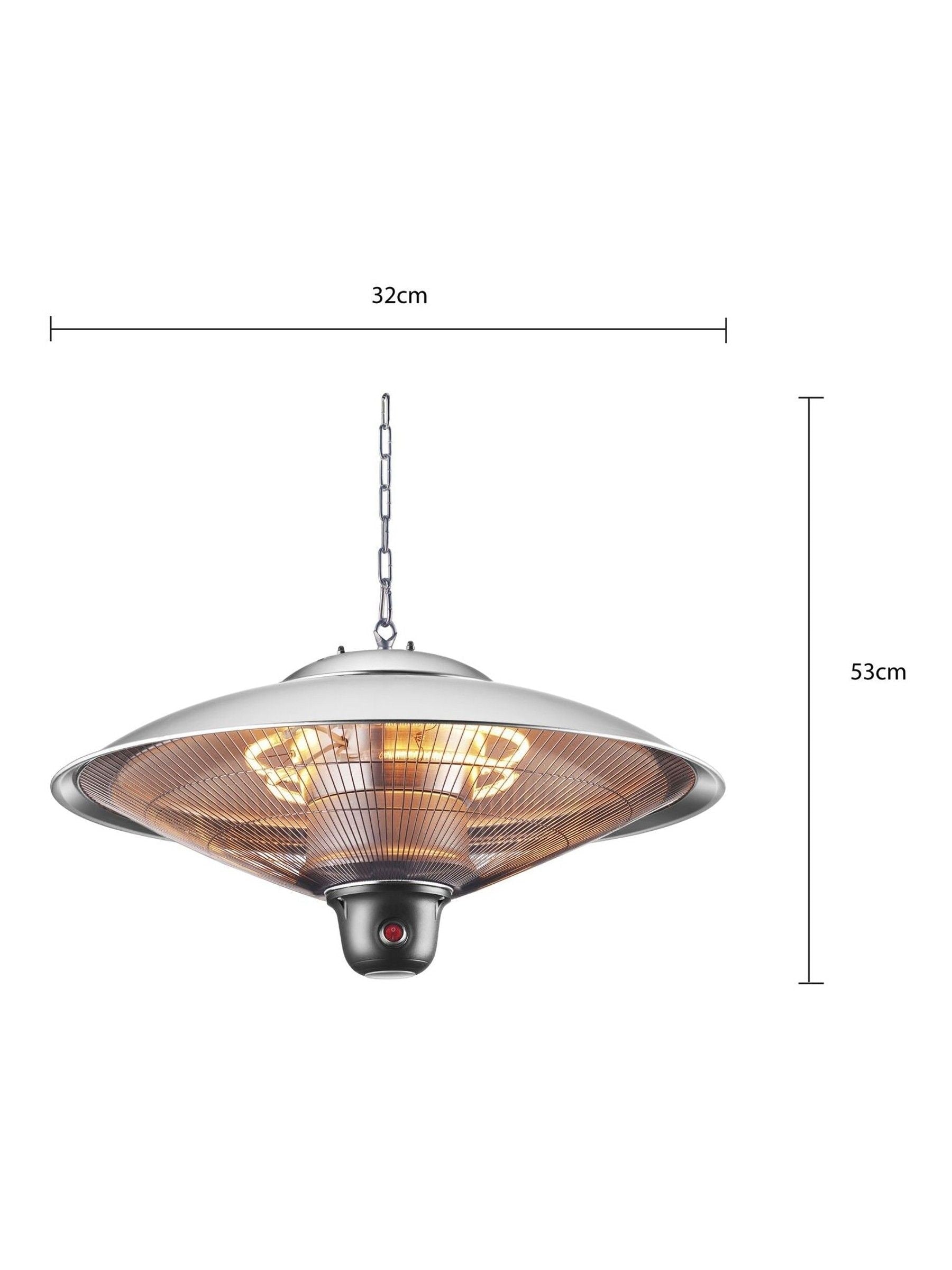 BHS Silver LED Patio Heater 2000W, imported from the UK