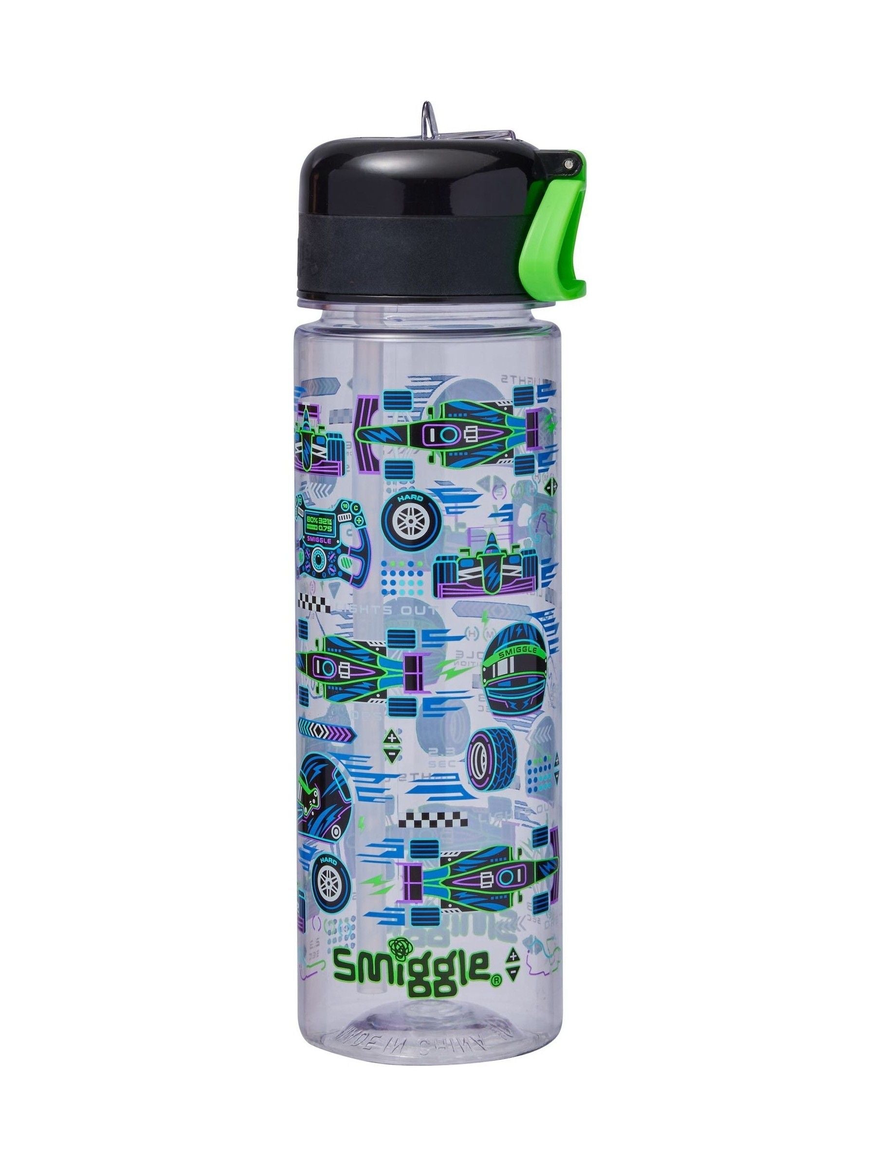 Smiggle Blue Accelerate plastic drink bottle 650ml, imported from the UK