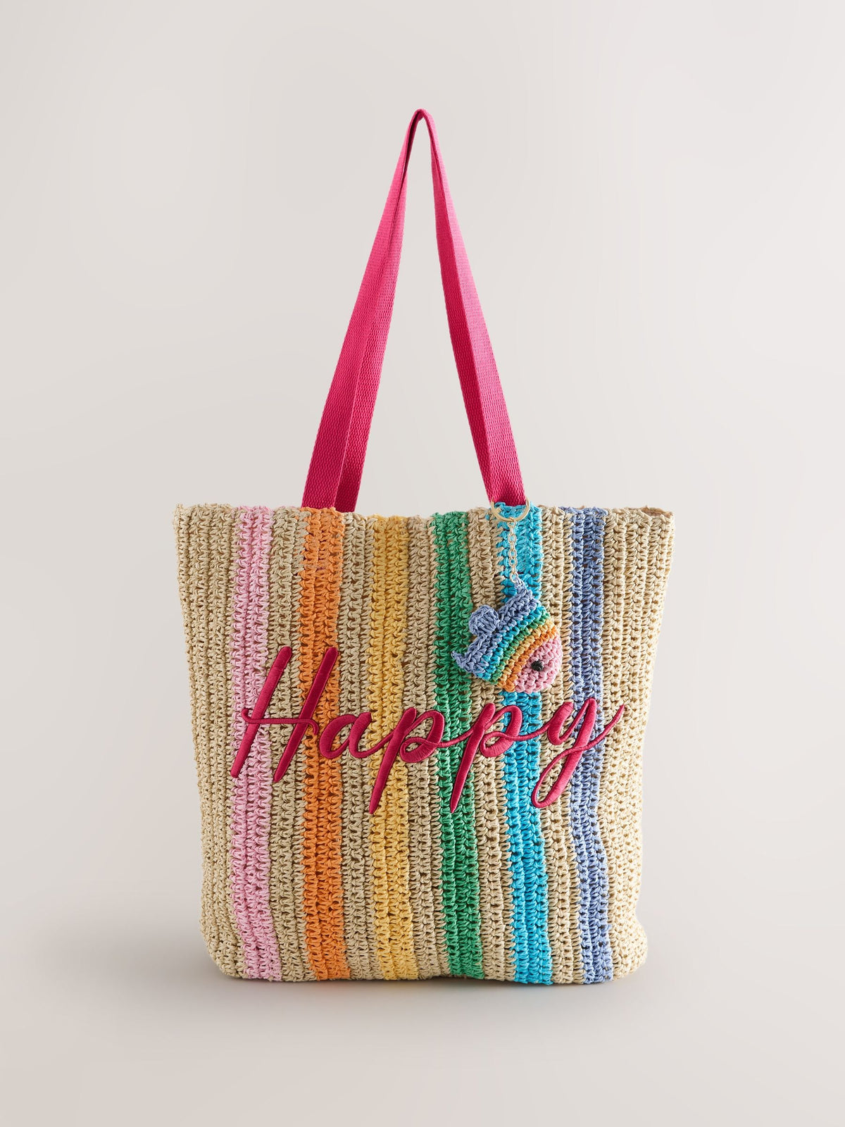 Little Bird by Jools Oliver multi rainbow raffia tote bag, UK version