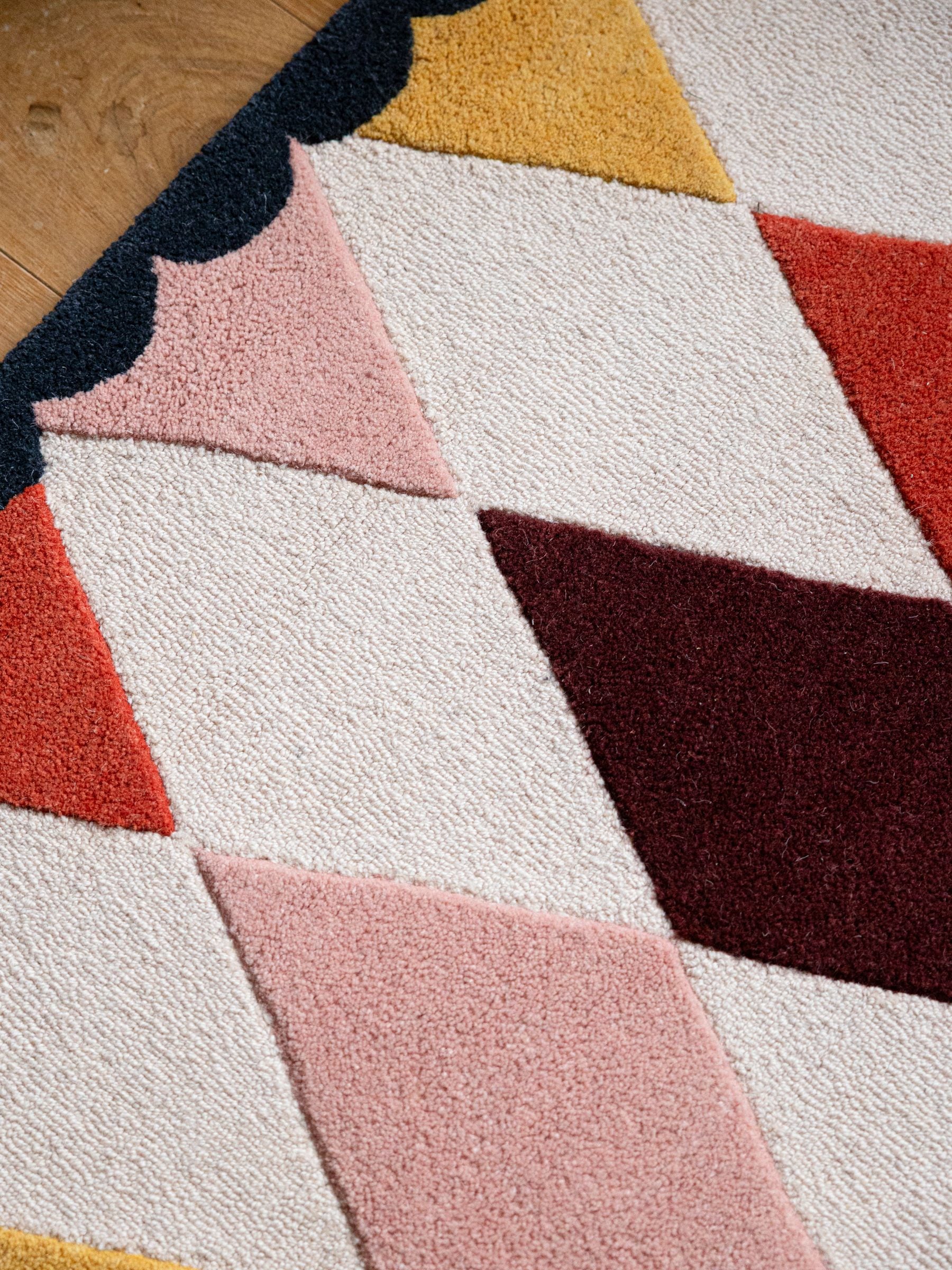 Rockett St George harlequin wool tufted rug (British brand)
