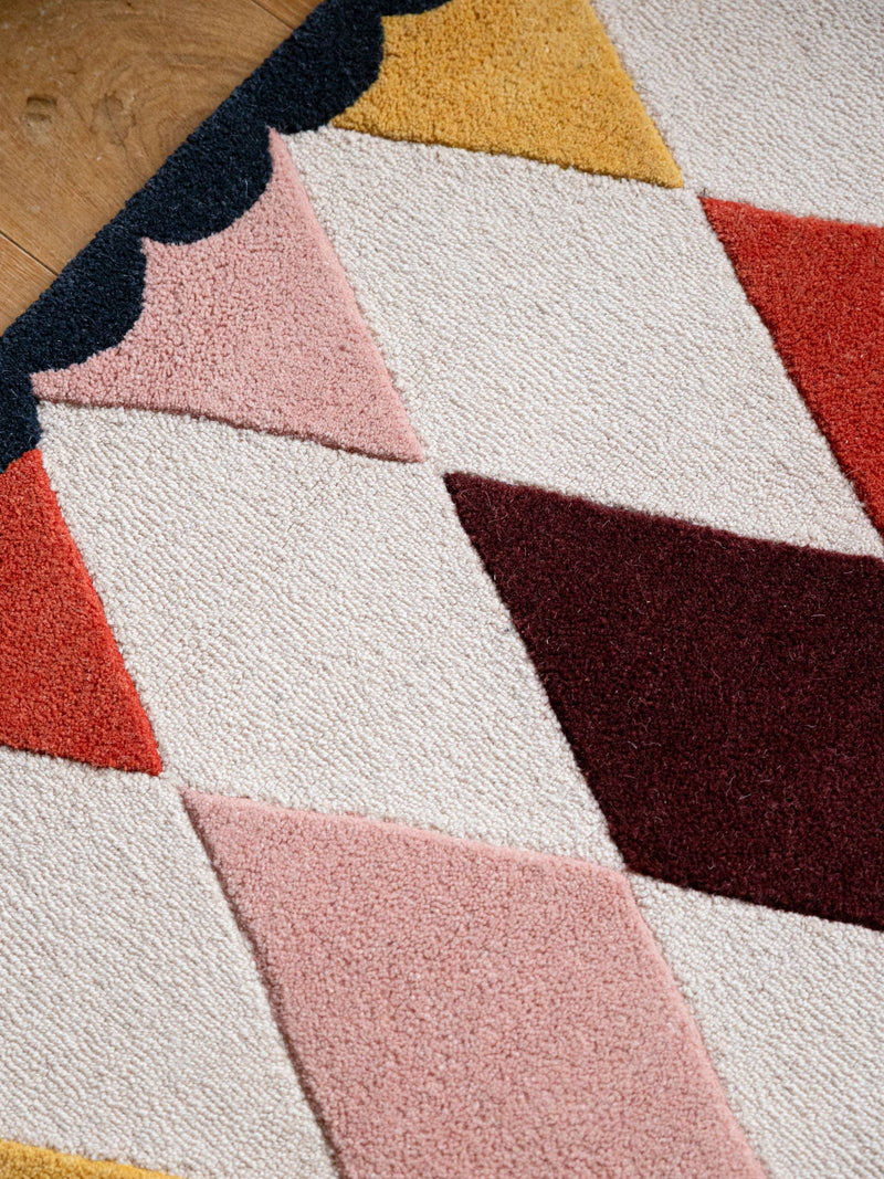 Rockett St George harlequin wool tufted rug (British brand)