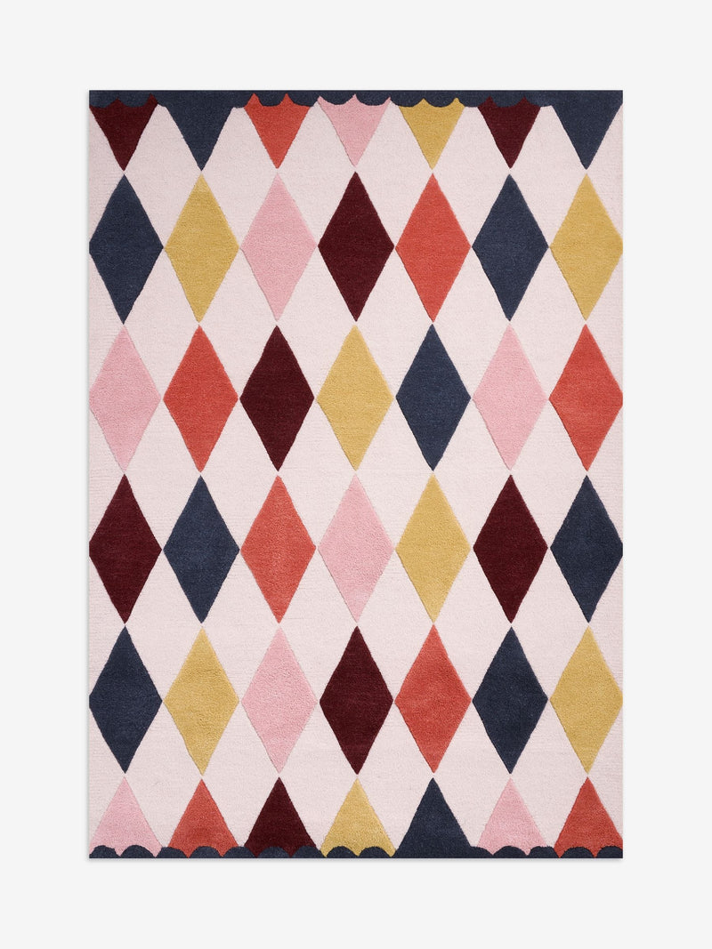 Rockett St George harlequin wool tufted rug (British brand)