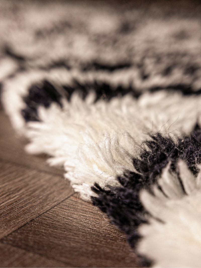 Rockett St George black dirty zebra shaggy berber rug (British brand)