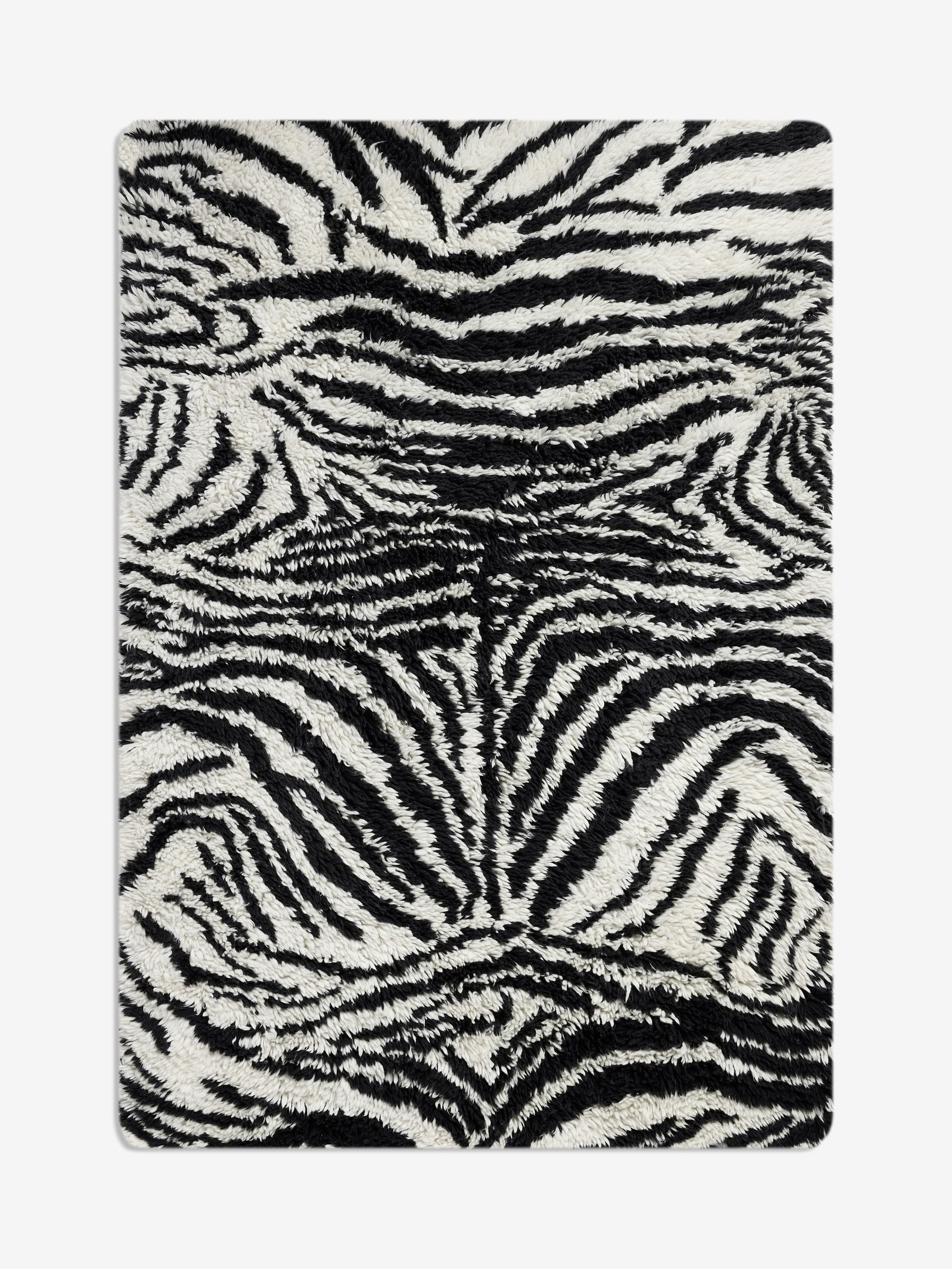 Rockett St George black dirty zebra shaggy berber rug (British brand)