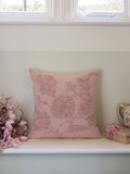 Shabby Chic pink Cornelli stone wash textured cushion 45cm, UK version