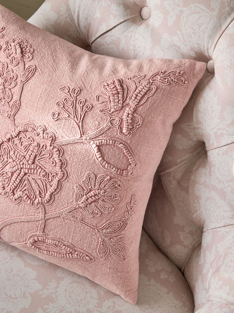 Shabby Chic pink Cornelli stone wash textured cushion 45cm, UK version