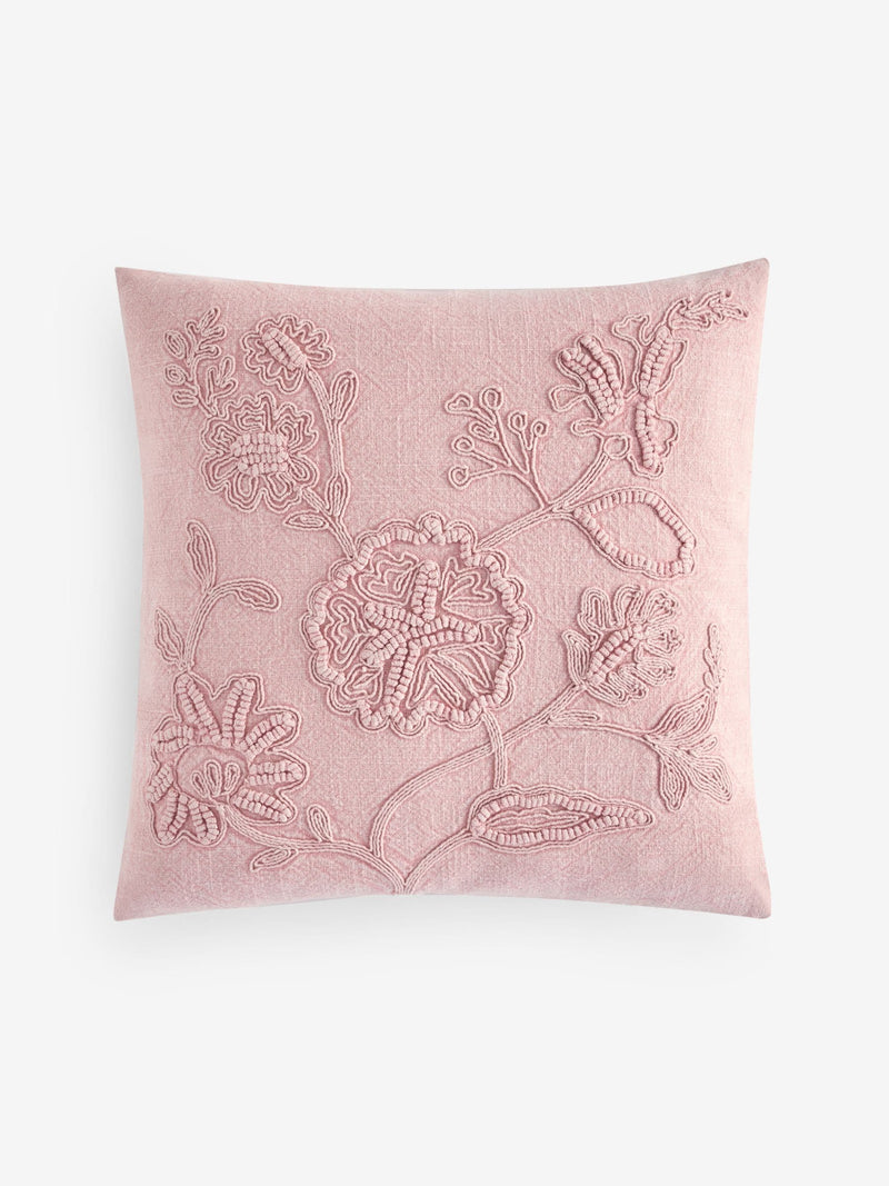 Shabby Chic pink Cornelli stone wash textured cushion 45cm, UK version