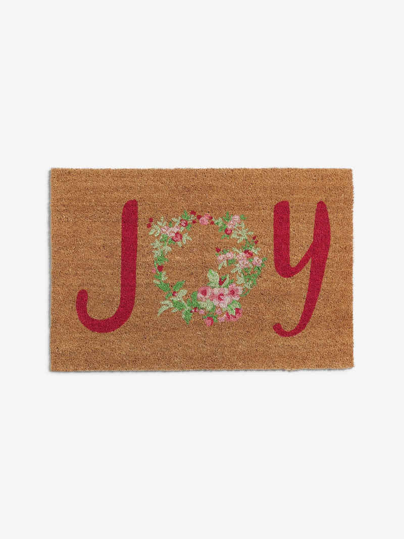 Shabby Chic Pink Joy Floral Slogan doormat, UK version