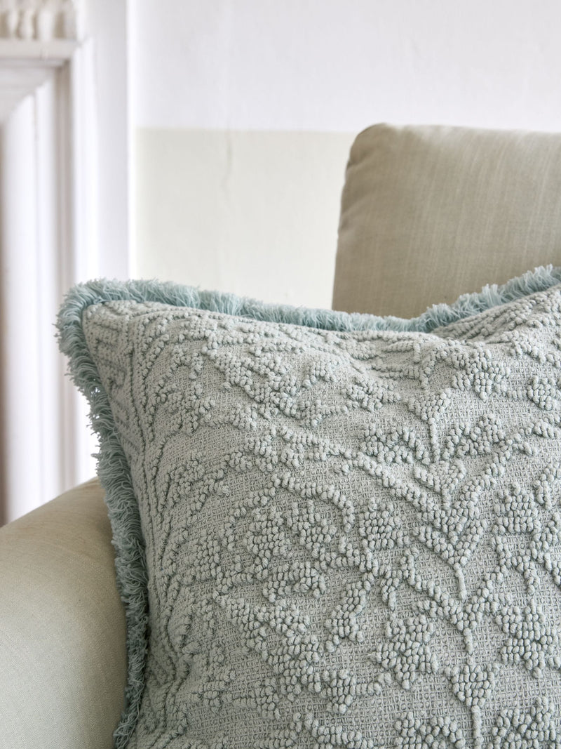 Shabby Chic blue washed dobby cushion 50x50cm, UK version