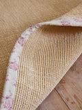 Shabby Chic pink floral border sisal rug, UK version