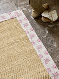 Shabby Chic pink floral border sisal flatweave runner (British brand)
