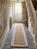 Shabby Chic pink floral border sisal flatweave runner (British brand)