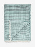FatFace teal blue textured waffle throw (British brand)