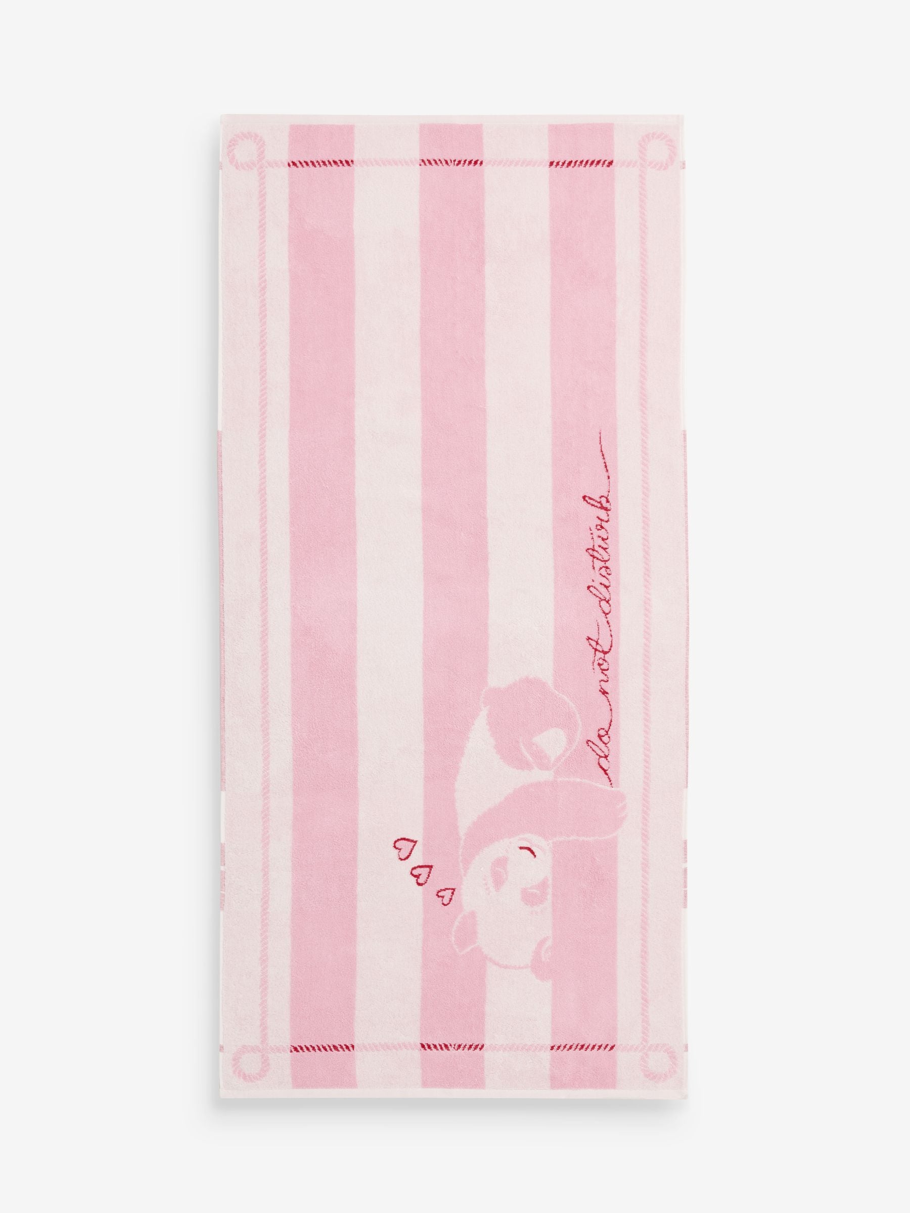 Cath Kidston pink panda stripe beach towel 150cm x 80cm (British brand)