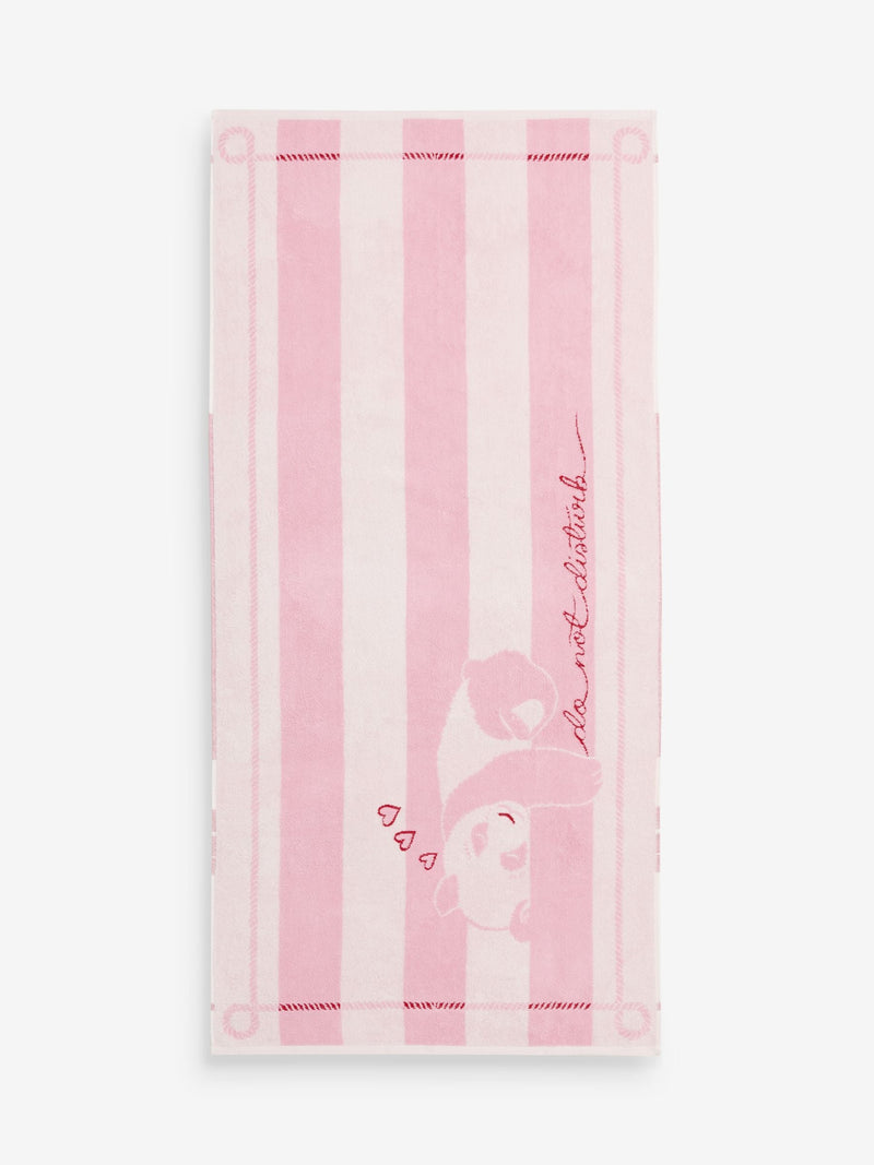 Cath Kidston pink panda stripe beach towel 150cm x 80cm (British brand)