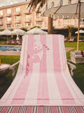Cath Kidston pink panda stripe beach towel 150cm x 80cm (British brand)