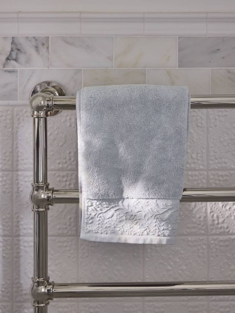 Shabby Chic towel blue floral border (British brand)