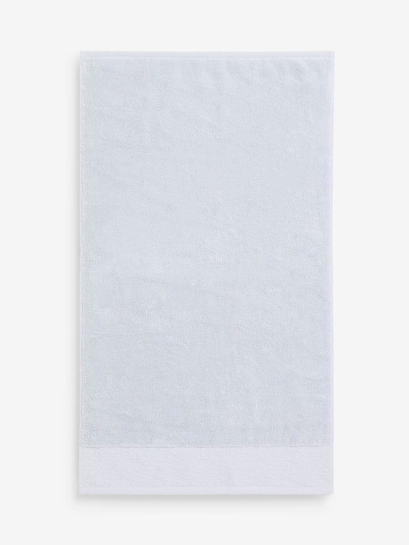 Shabby Chic towel blue floral border (British brand)