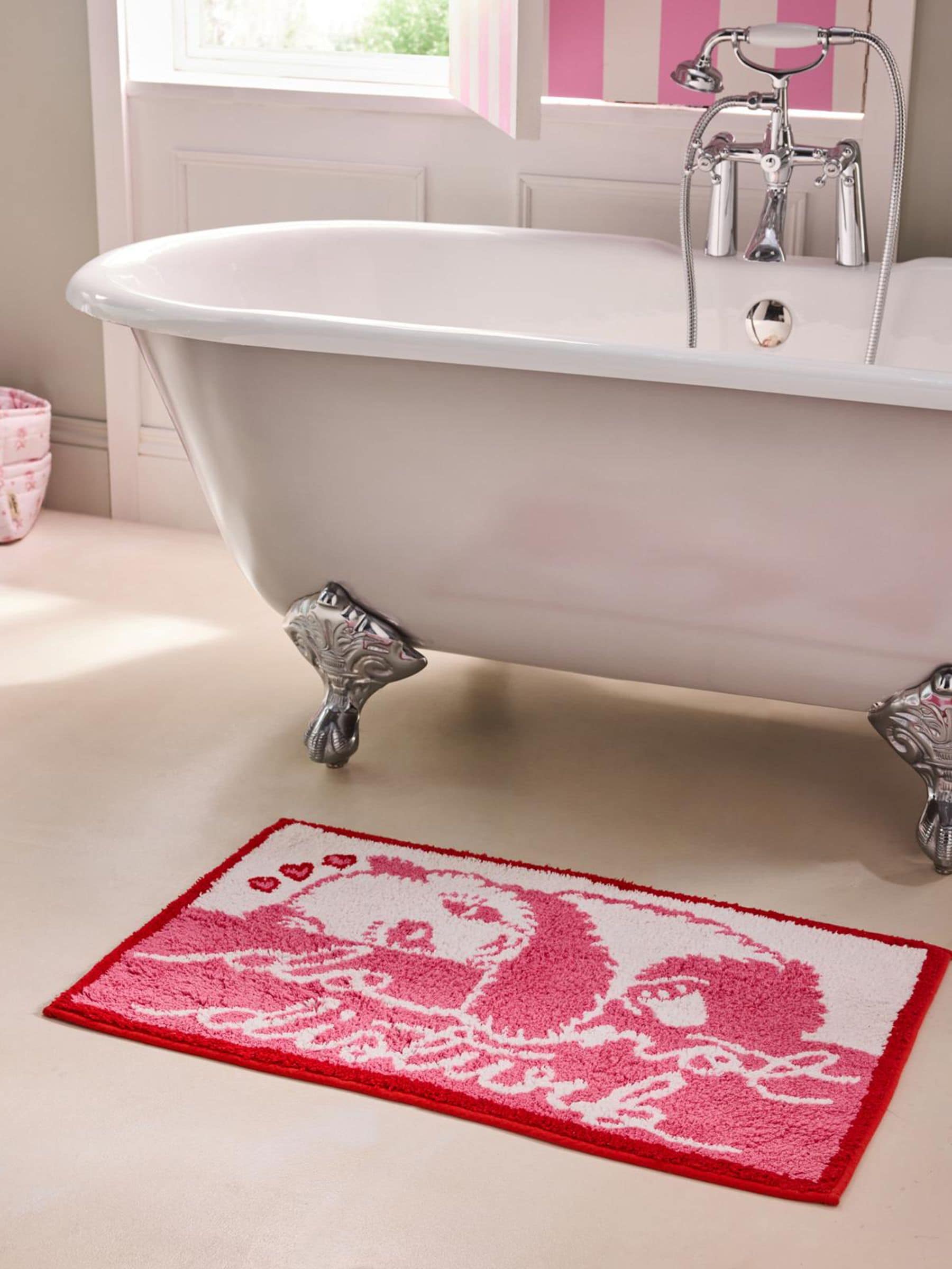 Cath Kidston pink sleepy panda slogan bath mat 80x50cm (British brand)