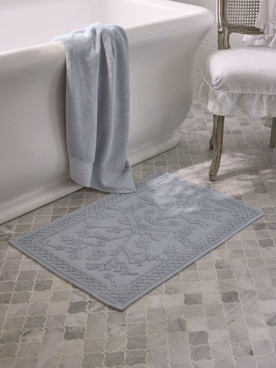 Next Shabby Chic by Rachel Ashwell Blue Floral Jacquard 100% Cotton Bath Mat 50cm x 80cm- Buy online at McGrocer