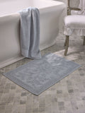 Shabby Chic blue floral jacquard bath mat 50x80cm, imported from the UK