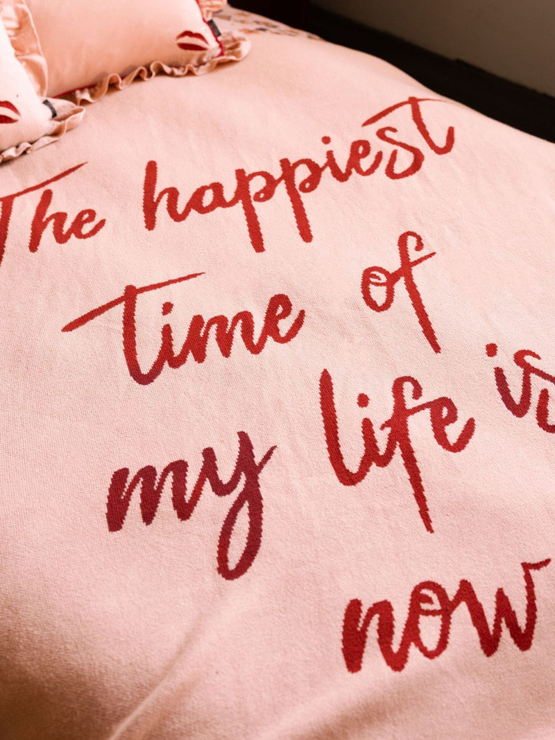 Rockett St George pink Marilyn Monroe quote throw 180x130cm - British product