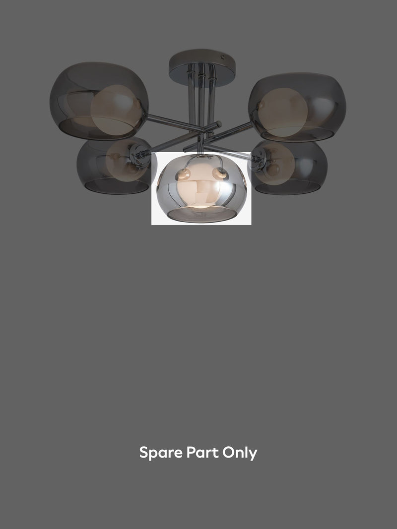 Carson smoke grey glass light shade spare part (British brand)