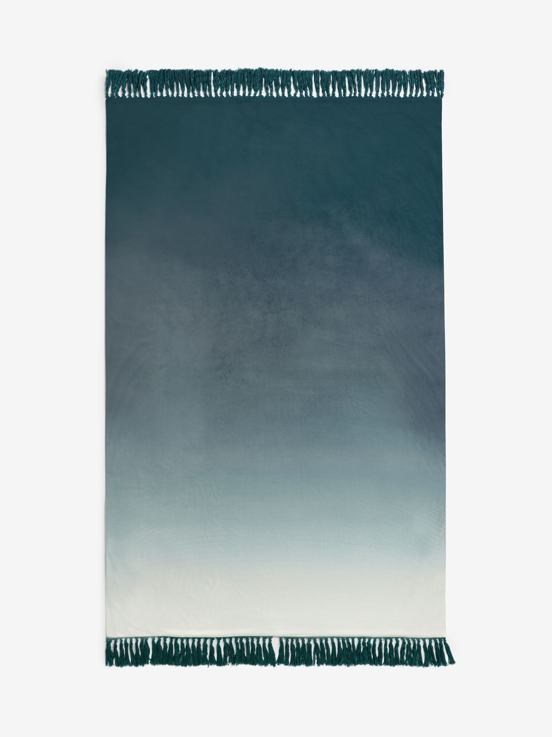 Clarke and Clarke teal bloom ombre velvet throw 150x120cm, UK version