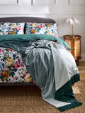 Clarke and Clarke teal bloom ombre velvet throw 150x120cm, UK version
