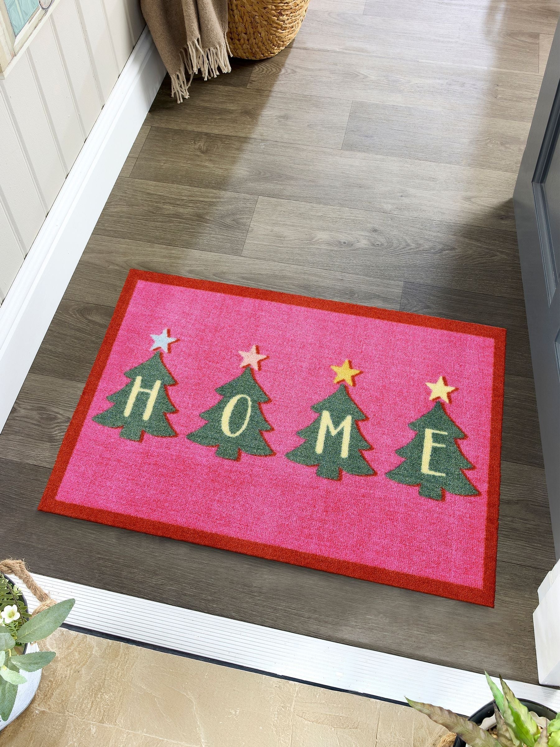 My Mat Pink Bright Christmas mat 75x50cm - British product