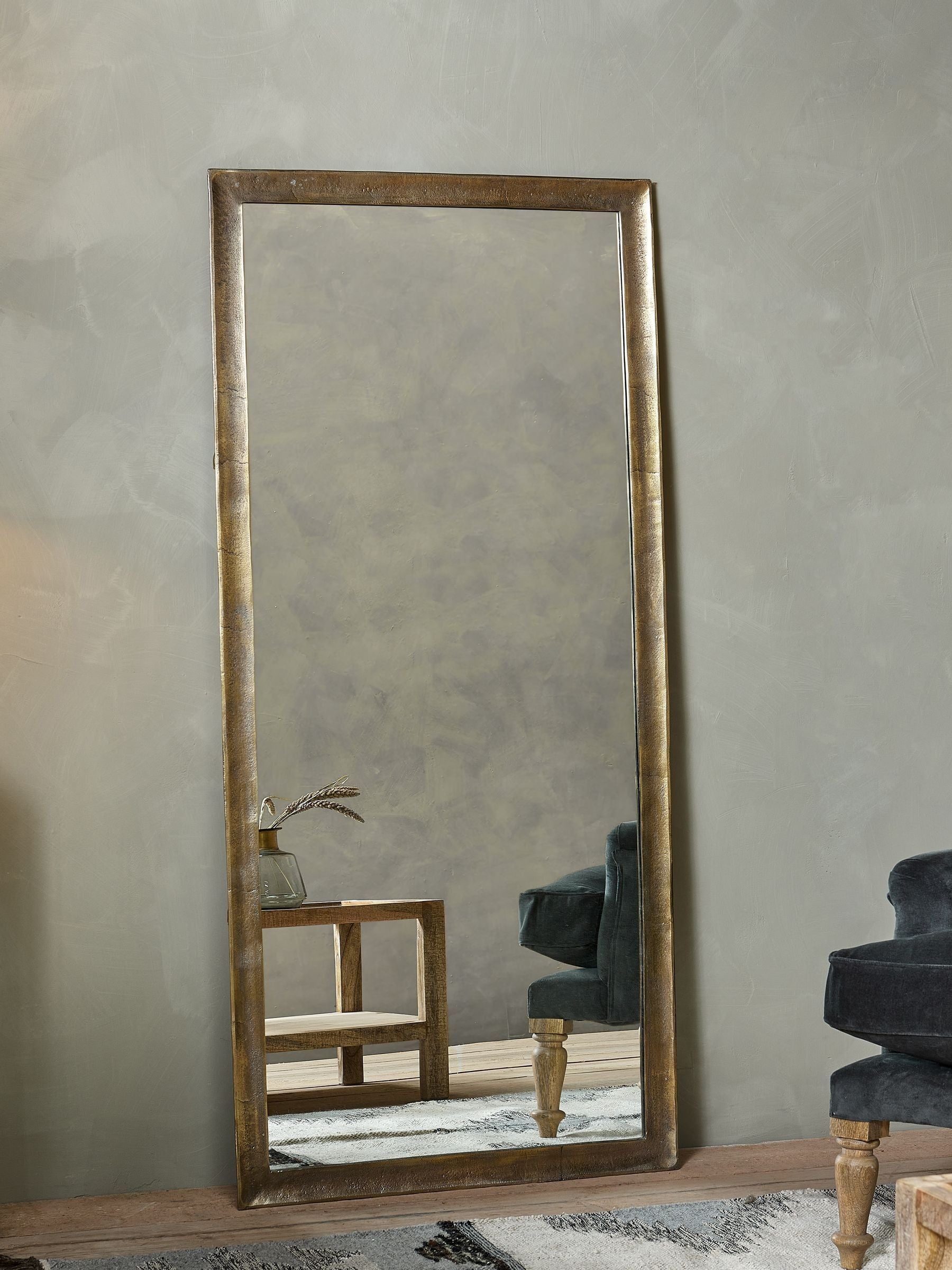 Nkuku Brass Yadur full length mirror, UK version