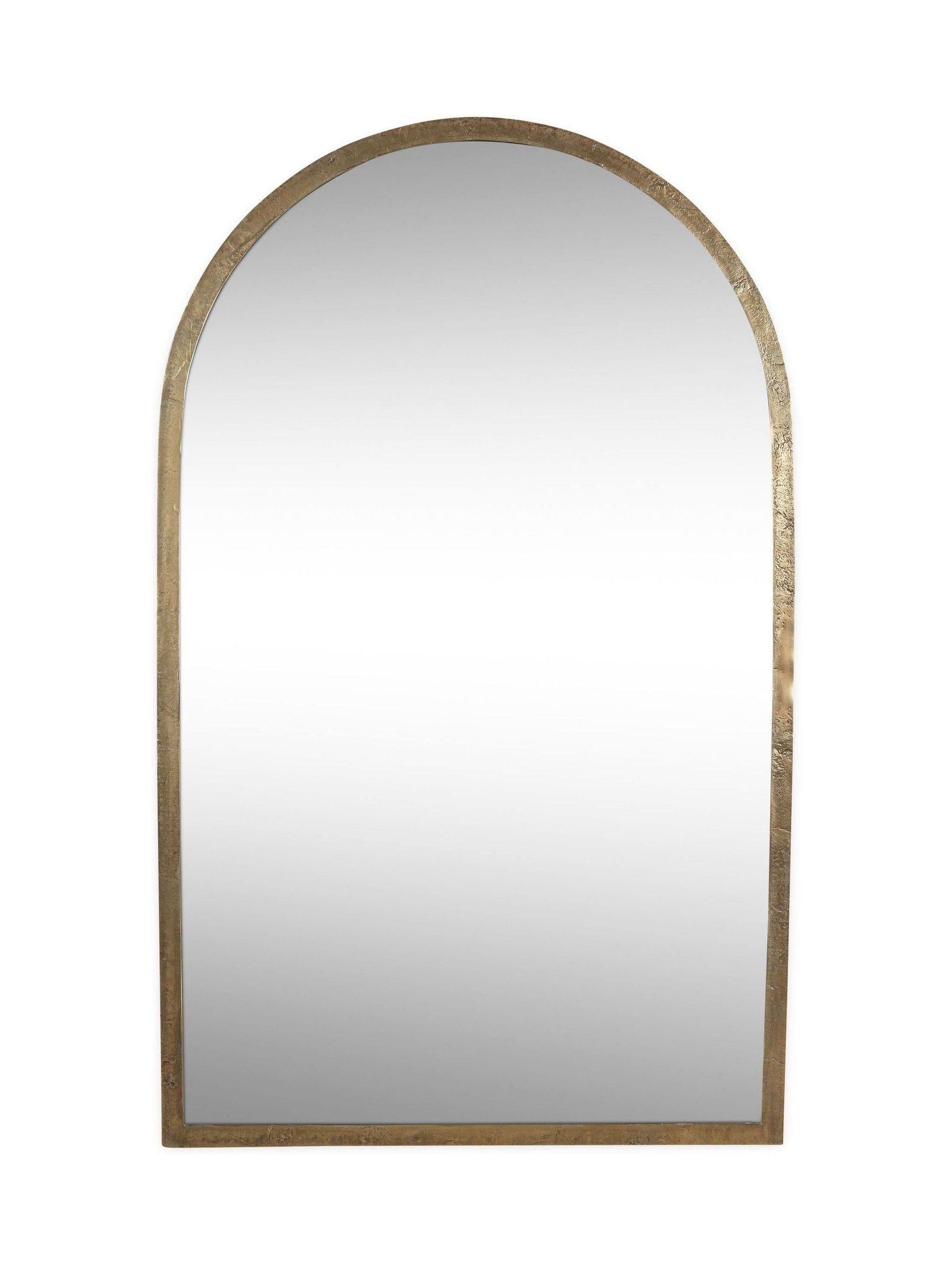 Nkuku antique brass Murwara full length arched mirror - British product