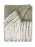 Furn Green woven tasselled throw 180cm x 140cm, imported from the UK