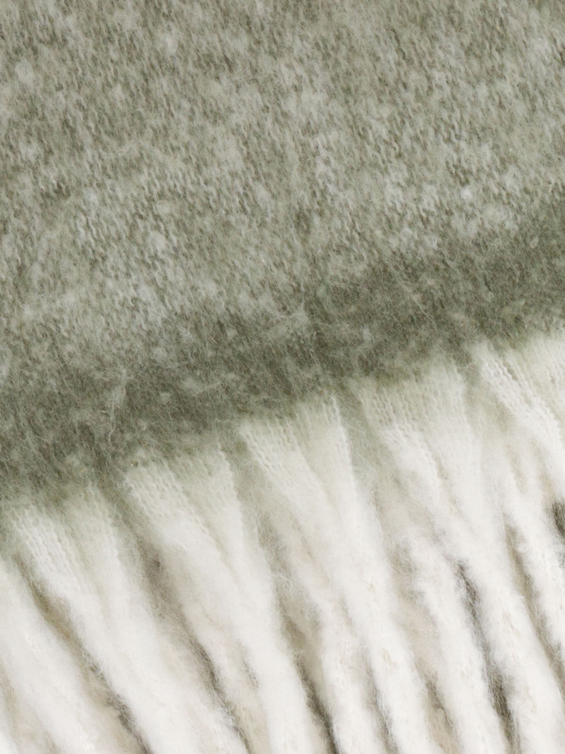 Furn Green woven tasselled throw 180cm x 140cm, imported from the UK