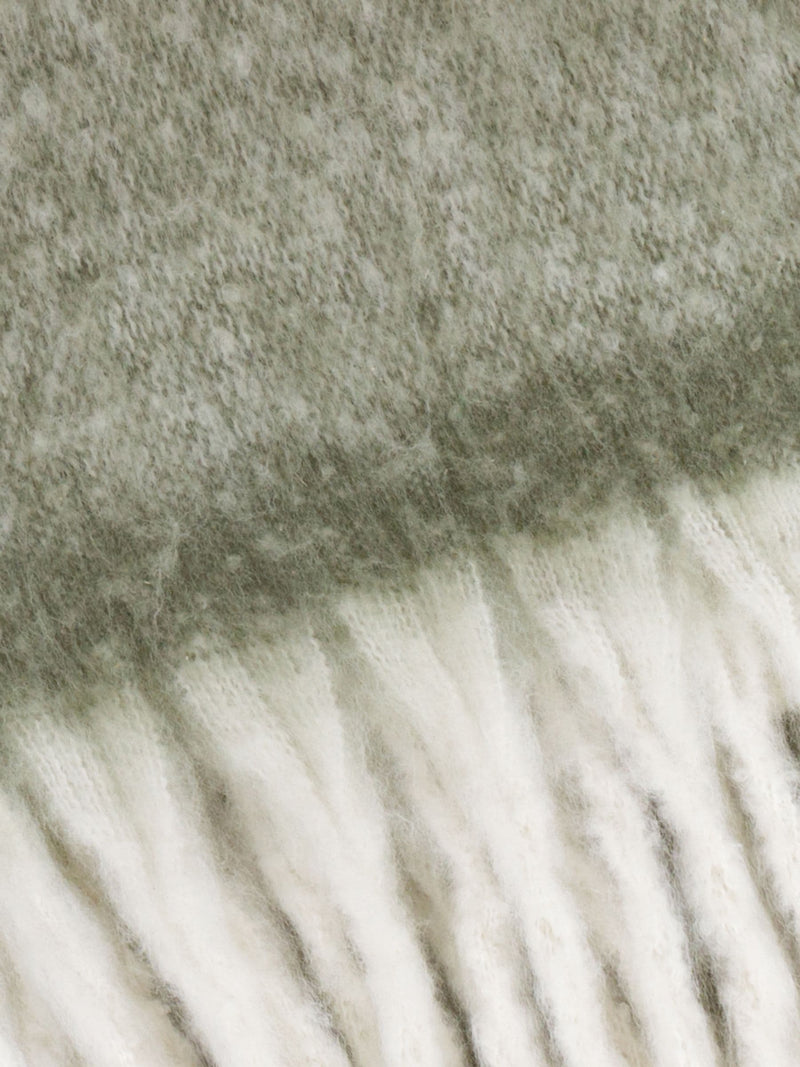 Furn Green woven tasselled throw 180cm x 140cm, imported from the UK
