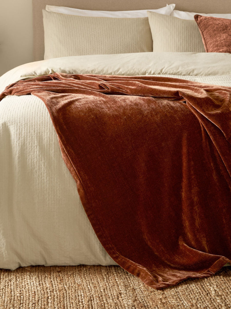 Yard Brown heavy chenille throw, imported from the UK