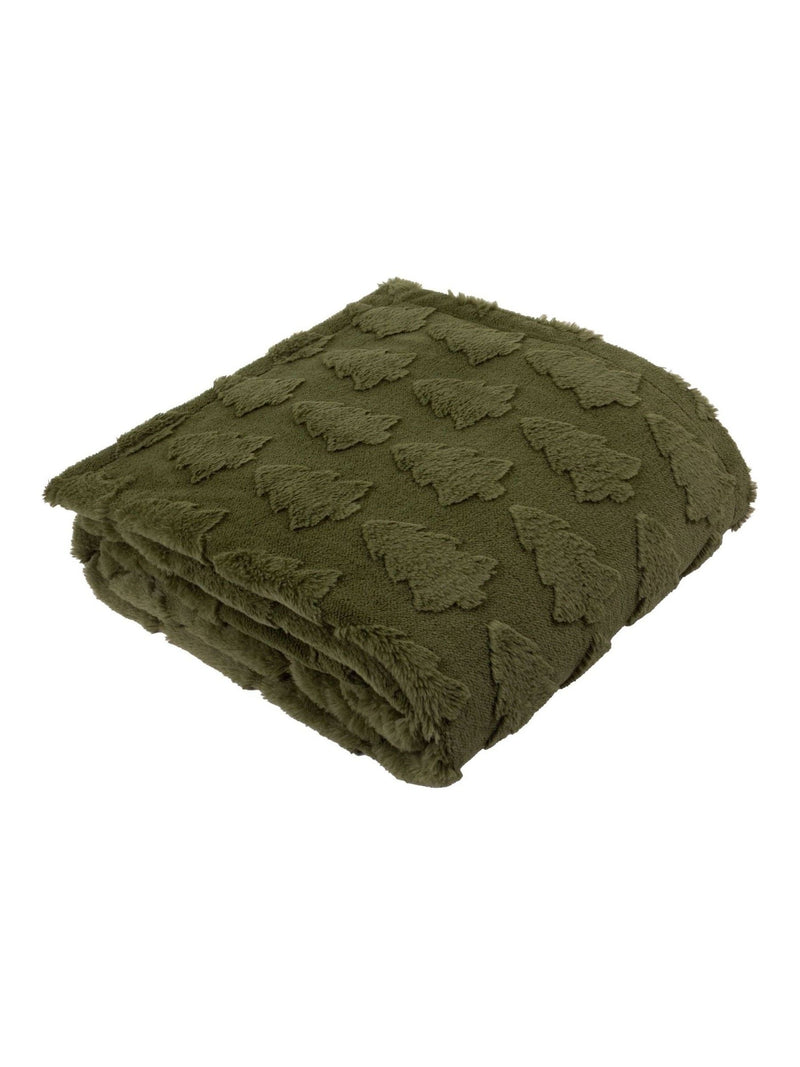 Furn Forest Green Pines faux fur throw 200x150cm, UK version