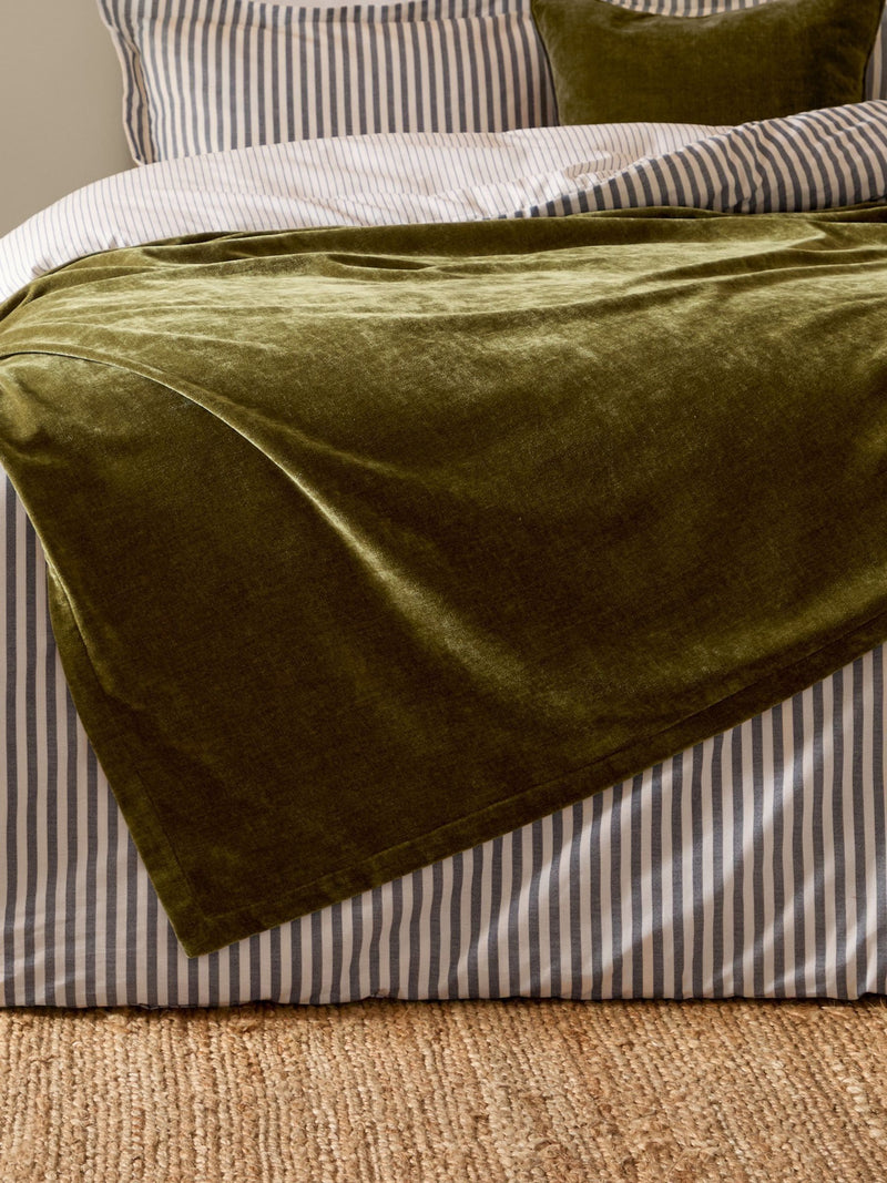 Yard Olive Green Heavy Chenille Throw
