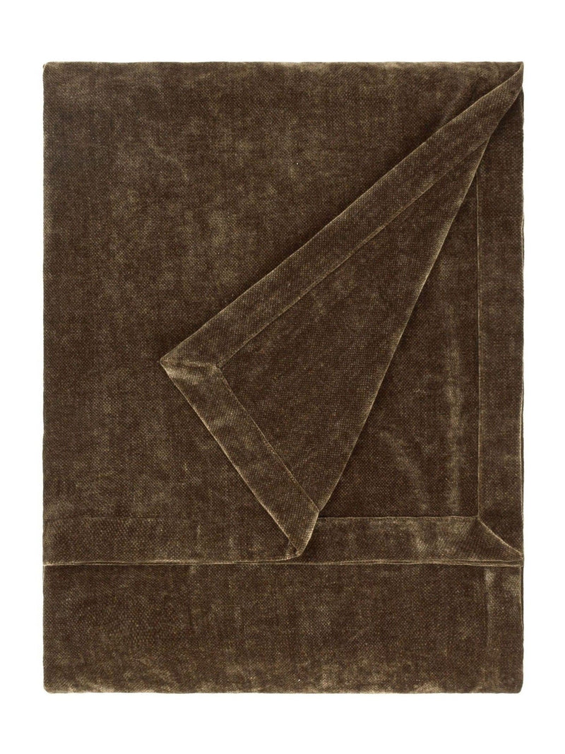 Yard Brown heavy chenille throw, imported from the UK
